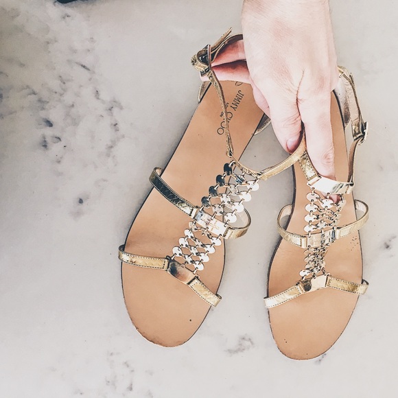 🎉HP🎉⚡️FLASH SALE⚡️ Sold Out Jimmy Choo Gold Metallic Wyatt Sandal - Picture 7 of 10